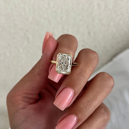1.0-3.0 CT Radiant cut Lab Grown Diamond solitaire Engagement Ring