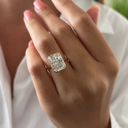 1.0-3.0 CT Radiant cut Lab Grown Diamond solitaire Engagement Ring