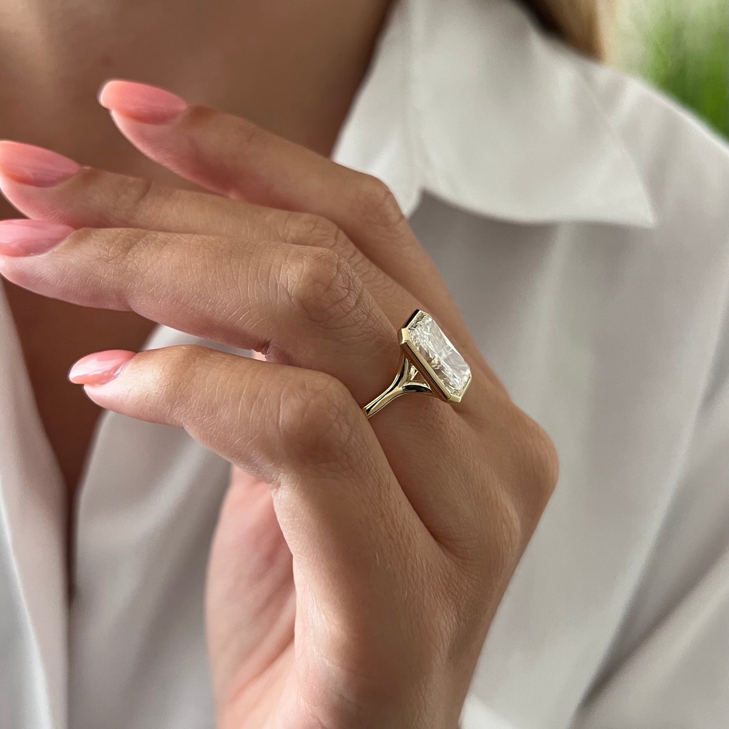 1.0-3.0 CT Radiant cut Lab Grown Diamond solitaire Engagement Ring