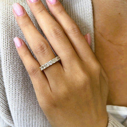 2.10 TCW Cushion Half Eternity Lab Grown Diamond Wedding Band