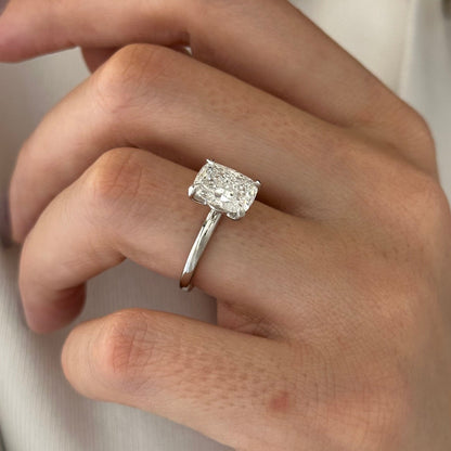 1.0-3.0 CT Elongated Cushion Lab Grown Diamond Solitaire Engagement Ring