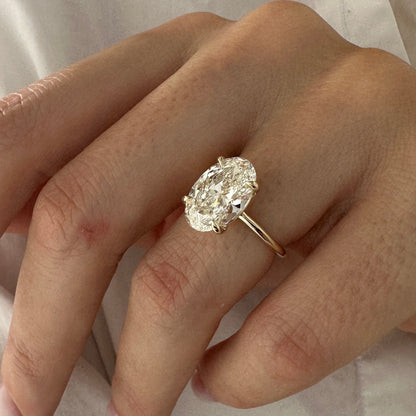 3.0-5.0 CT Oval Cut Lab Grown Diamond solitaire Engagement Ring