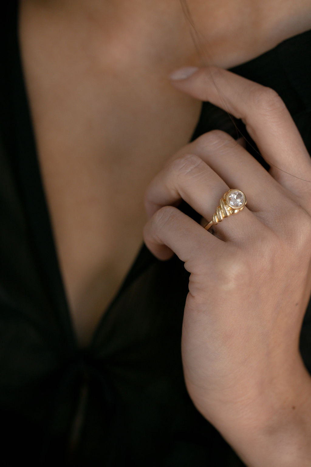 1.10 CT Oval cut Bezel Setting Moissanite Engagement Ring