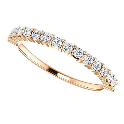 Half Eternity Wedding Band with 1.20 TCW Round Cut Moissanite