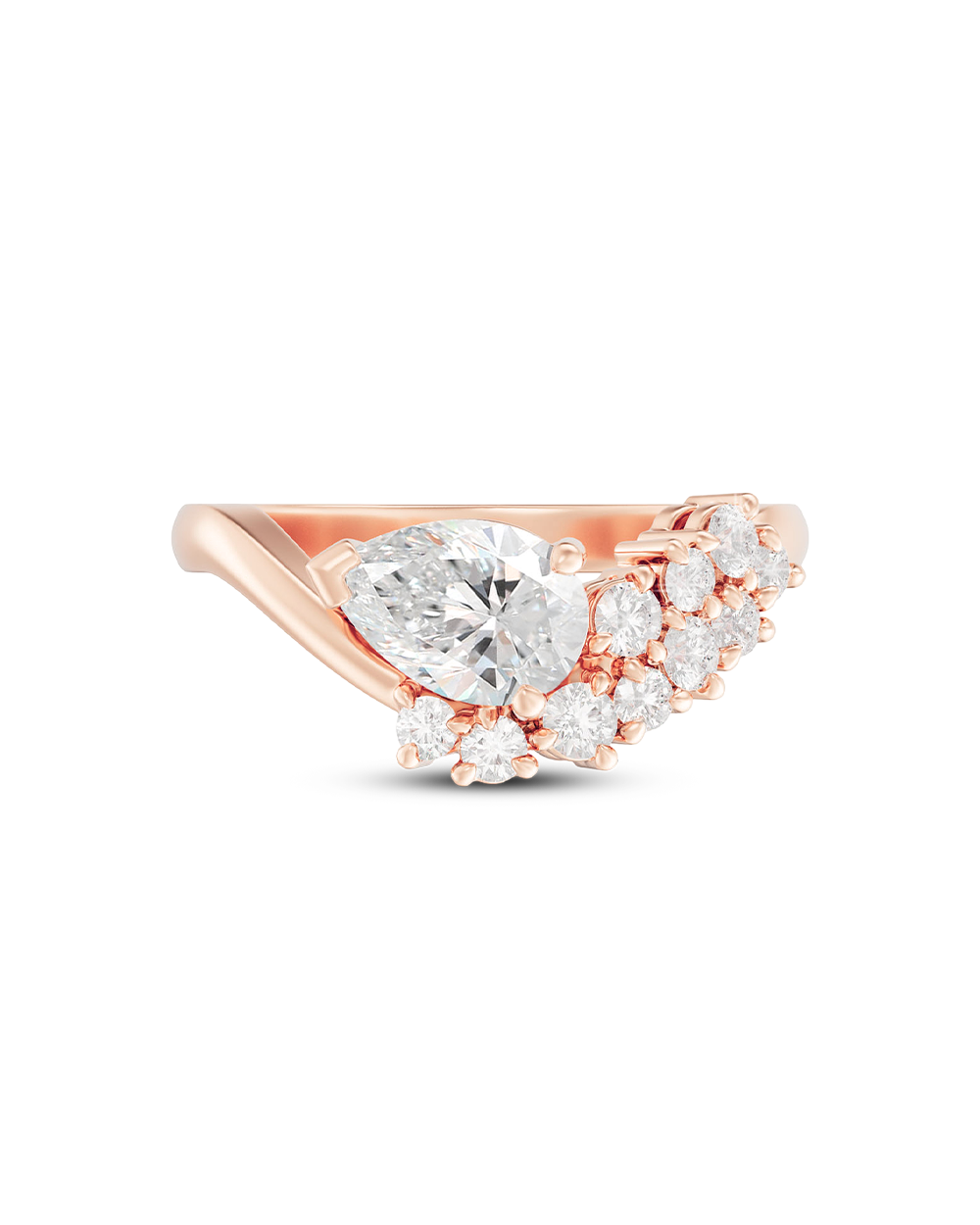 Thalia- Pear Unique Style Lab Grown Diamond Engagement Ring