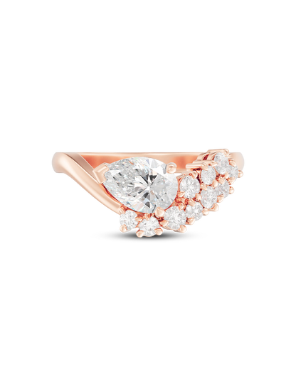 Thalia- Pear Unique Style Lab Grown Diamond Engagement Ring