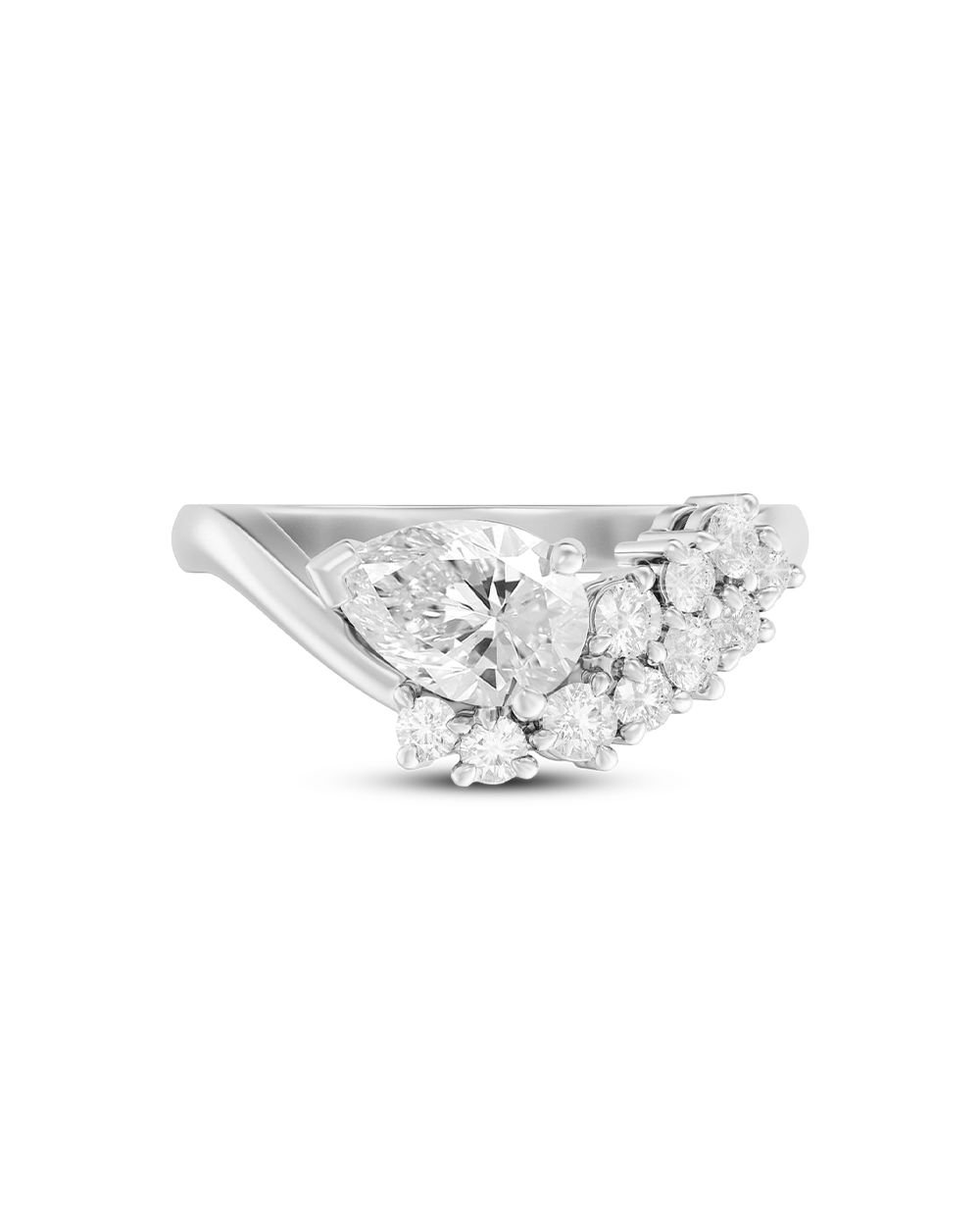 Thalia- Pear Unique Style Lab Grown Diamond Engagement Ring