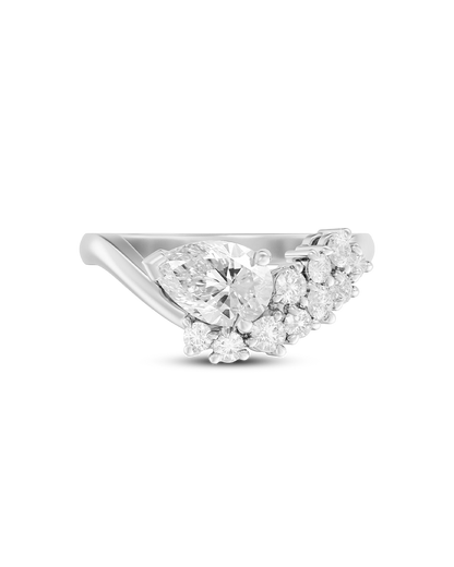 Thalia- Pear Unique Style Lab Grown Diamond Engagement Ring