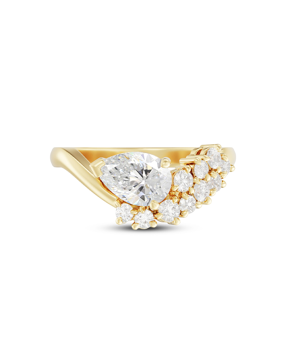 Thalia- Pear Unique Style Lab Grown Diamond Engagement Ring