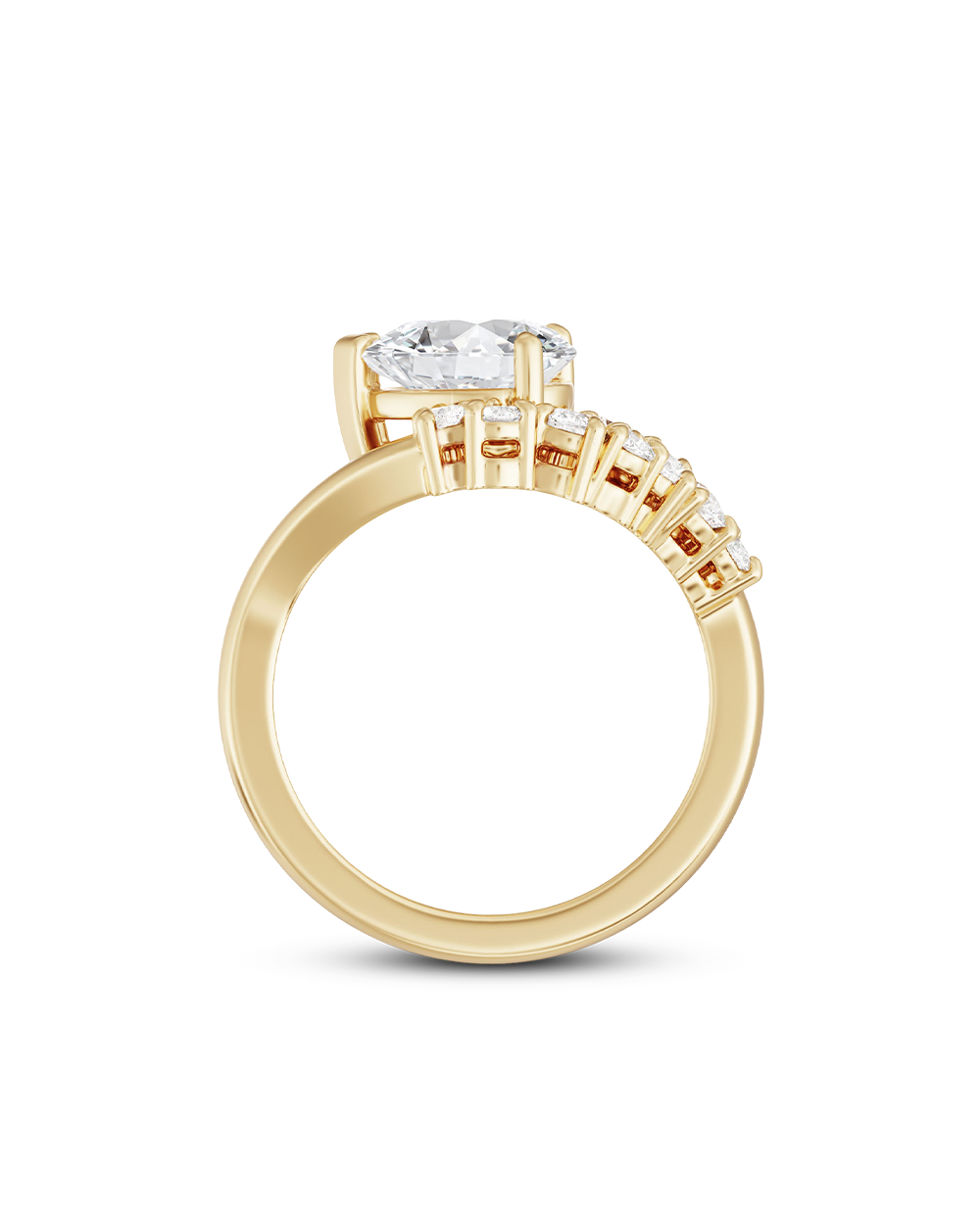 Thalia- Pear Unique Style Lab Grown Diamond Engagement Ring