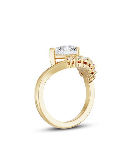 Thalia- Pear Unique Style Lab Grown Diamond Engagement Ring