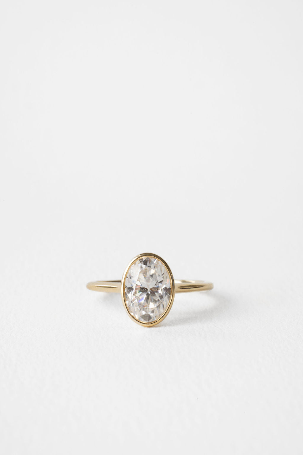 2.2 CT Oval Bezel Moissanite Engagement Ring