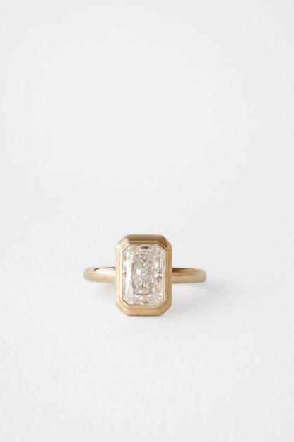 2.0 CT Radiant Cut bezel setting Moissanite Engagement Ring