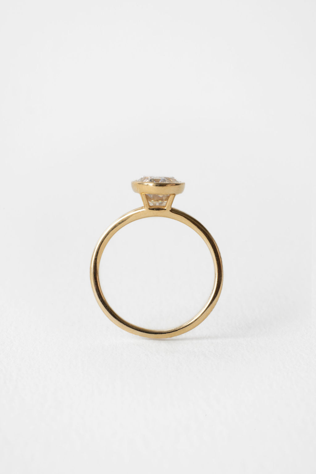 2.10 CT  Oval Cut bezel setting Moissanite Engagement Ring