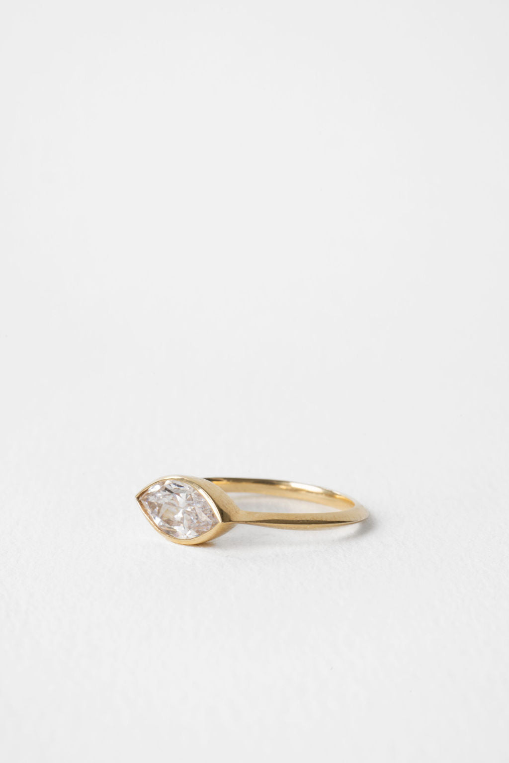 1.25 CT Marquise Cut Bezel Setting Moissanite Engagement Ring