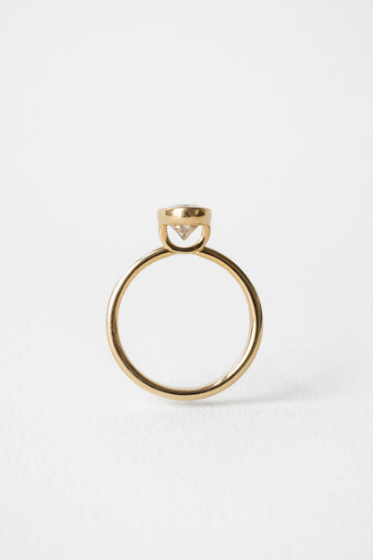 1.75 CT Oval Cut Bezel Setting  Moissanite Engagement Ring