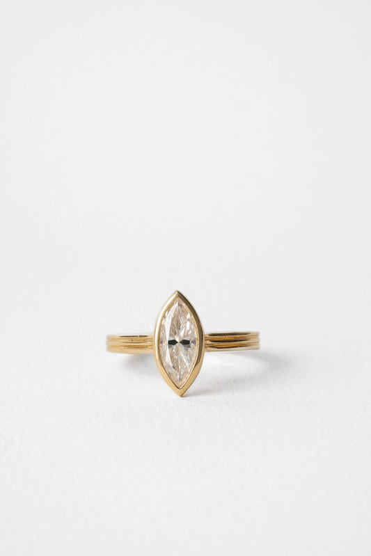 1.20 CT Marquise Cut Bezel Setting Moissanite Engagement Ring