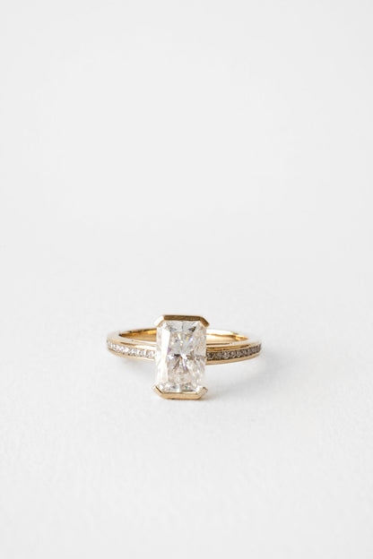 2.30  CT Radiant Cut Pave Moissanite Engagement Ring