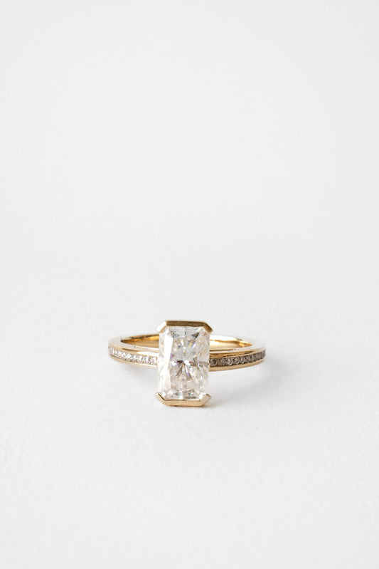 2.30  CT Radiant Cut Pave Moissanite Engagement Ring