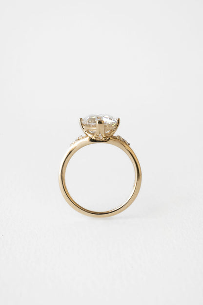 2.50 CT Round Euro Cut Cluster Moissanite Engagement Ring