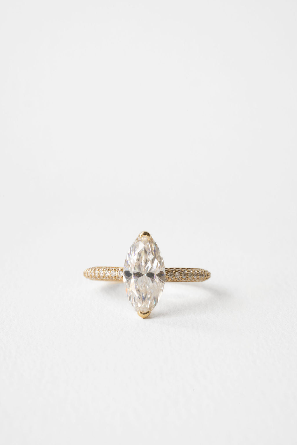 2.20 CT marquise Cut Pave Moissanite Engagement Ring