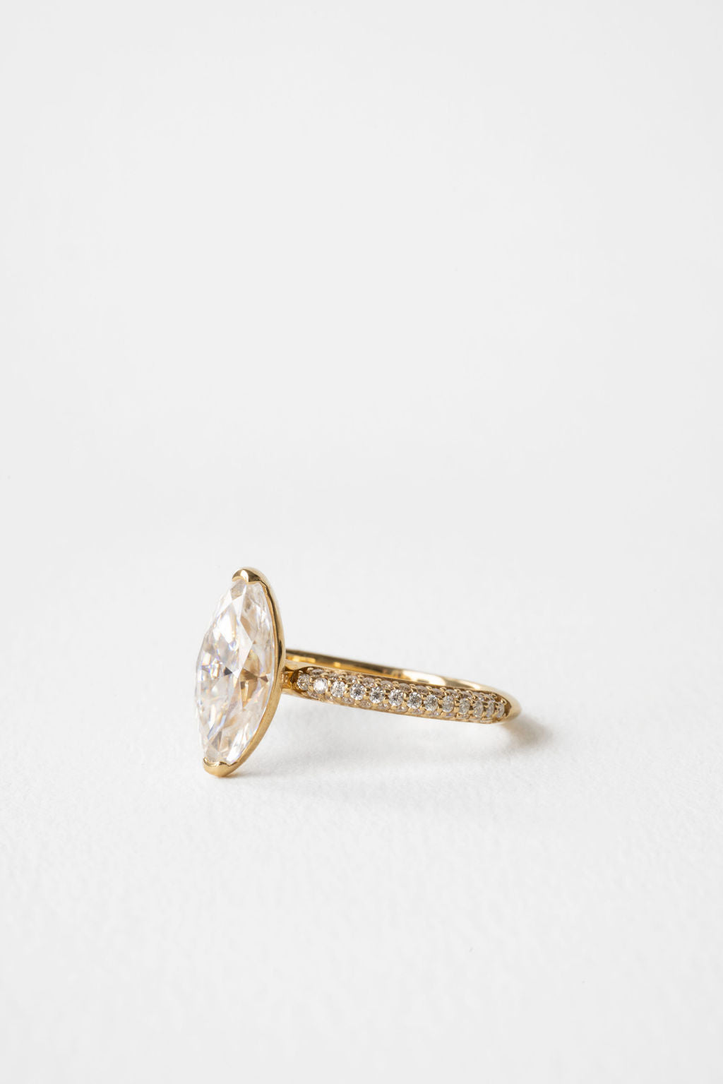 2.20 CT marquise Cut Pave Moissanite Engagement Ring