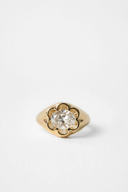 1.75 CT  Oval Cut bezel setting Moissanite Engagement Ring