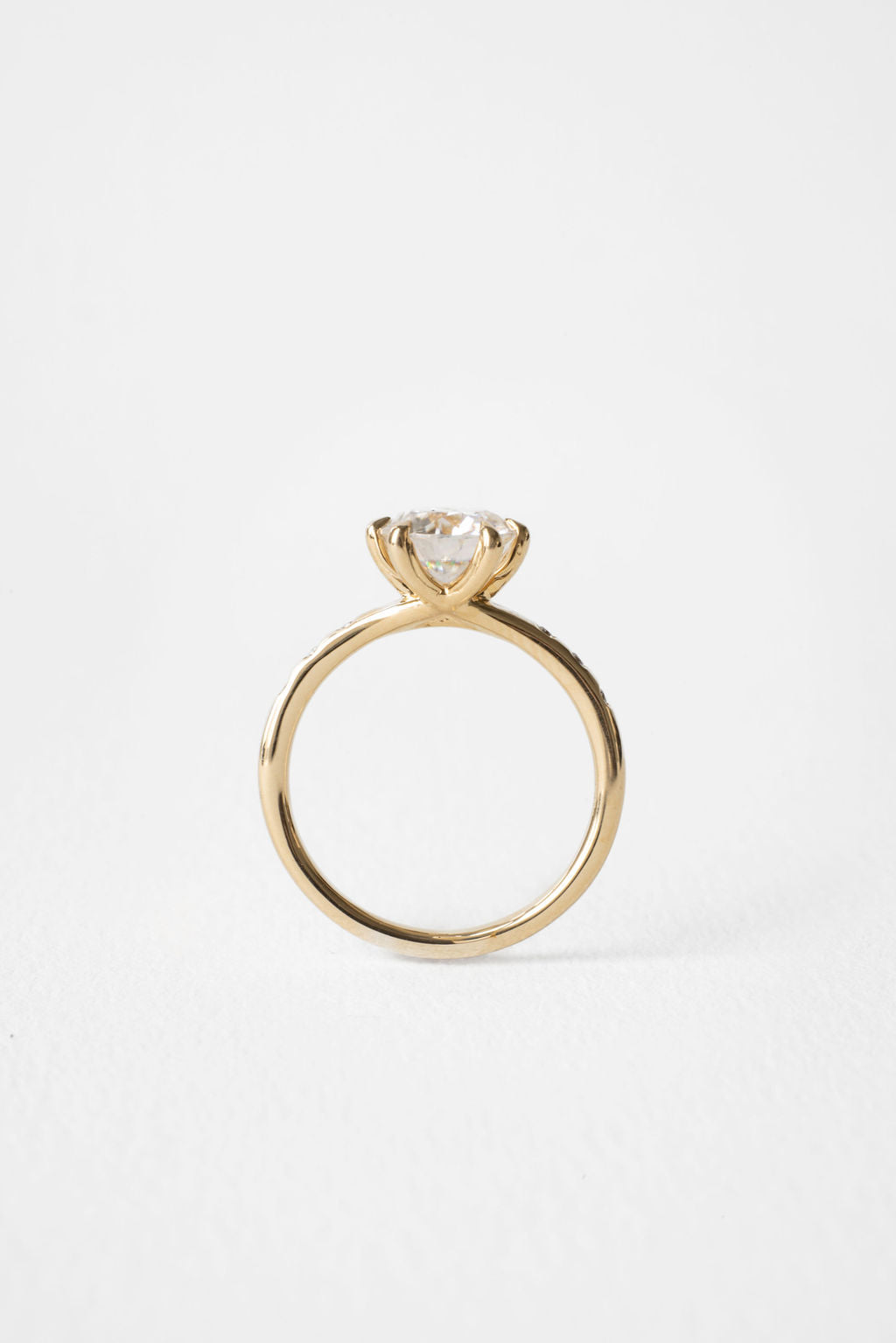 1.75 CT Round Cut Pave Setting Moissanite Engagement Ring