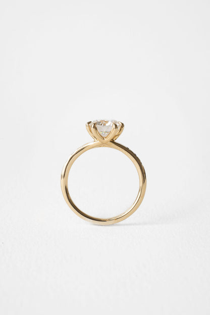 1.75 CT Round Cut Pave Setting Moissanite Engagement Ring