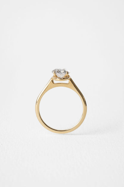 1.80 CT Oval Cut Hidden Halo Style Moissanite Engagement Ring