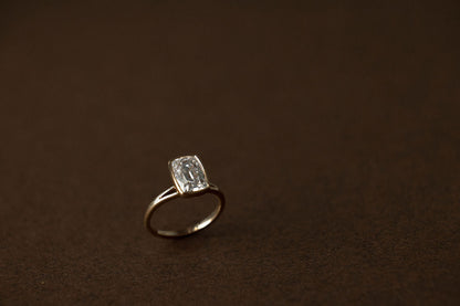 2.50 CT  Cushion Cut bezel setting Moissanite Engagement Ring
