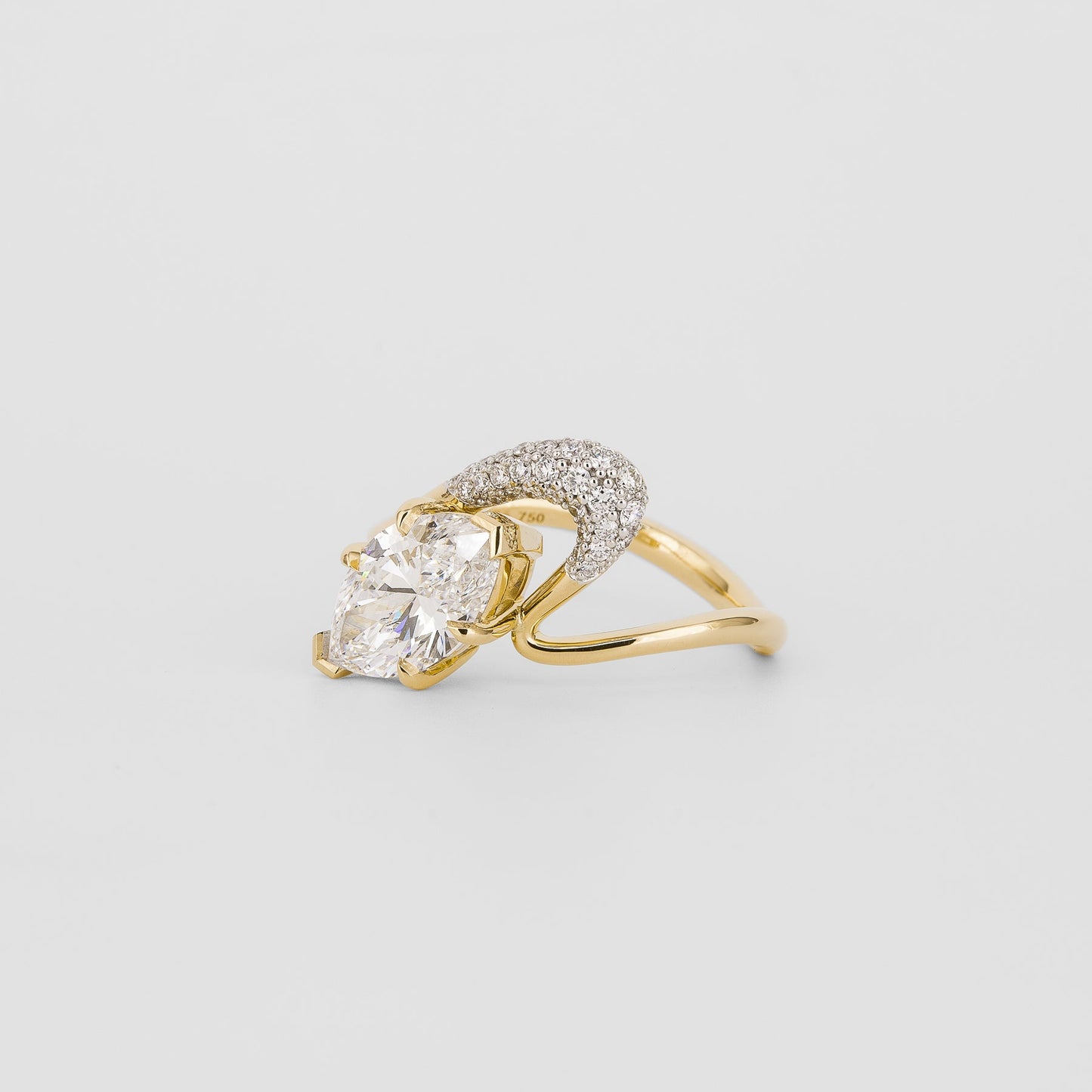 1.0 - 3.0 CT  Marquise Lab Grown Diamond Pave Engagement Ring