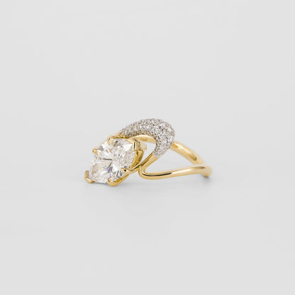 1.0 - 3.0 CT  Marquise Lab Grown Diamond Pave Engagement Ring