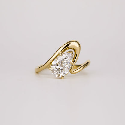 1.0 -3.0 CT Pear Cut Lab Grown Diamond Unique Engagement ring