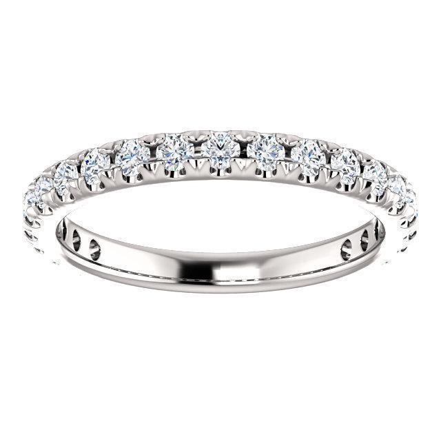 Semi Eternity Wedding Band with 2.0 TCW Round Cut Moissanite