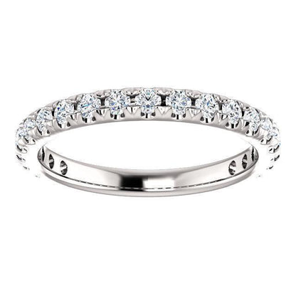 Semi Eternity Wedding Band with 2.0 TCW Round Cut Moissanite