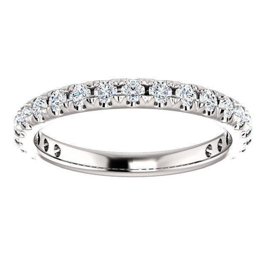 Semi Eternity Wedding Band with 2.0 TCW Round Cut Moissanite