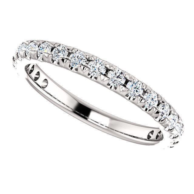 Semi Eternity Wedding Band with 2.0 TCW Round Cut Moissanite