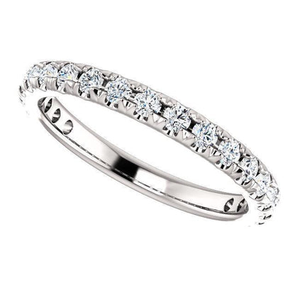 Semi Eternity Wedding Band with 2.0 TCW Round Cut Moissanite