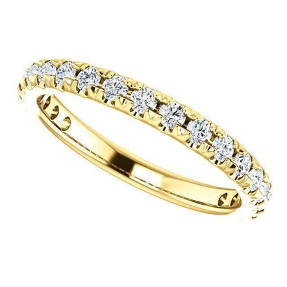 Semi Eternity Wedding Band with 2.0 TCW Round Cut Moissanite