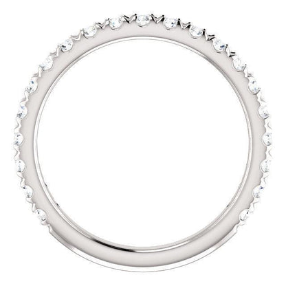 Semi Eternity Wedding Band with 2.0 TCW Round Cut Moissanite