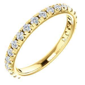 Semi Eternity Wedding Band with 2.0 TCW Round Cut Moissanite