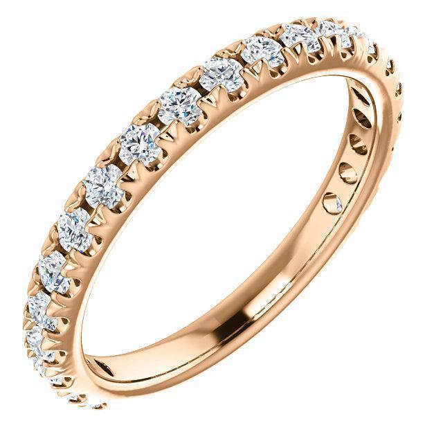 Semi Eternity Wedding Band with 2.0 TCW Round Cut Moissanite
