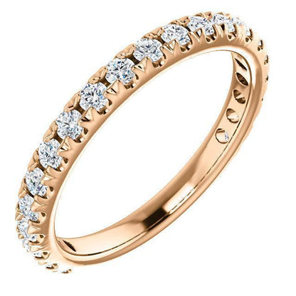 Semi Eternity Wedding Band with 2.0 TCW Round Cut Moissanite