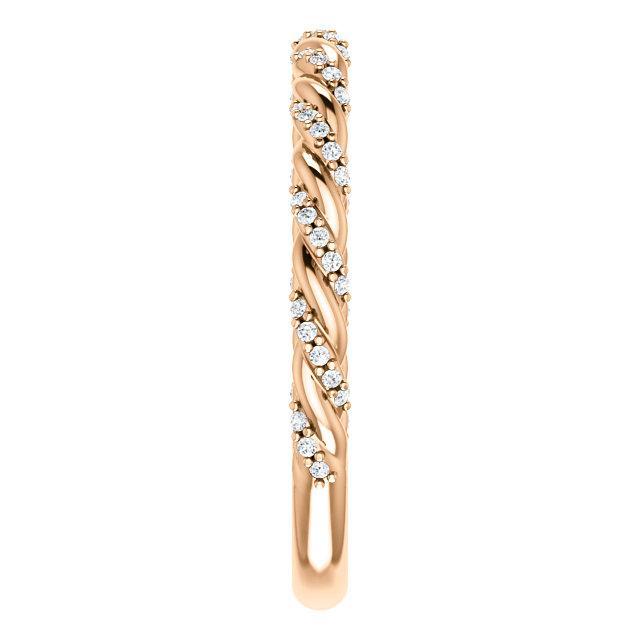 Twisted Wedding Band with 0.30 TCW Round Cut Moissanite