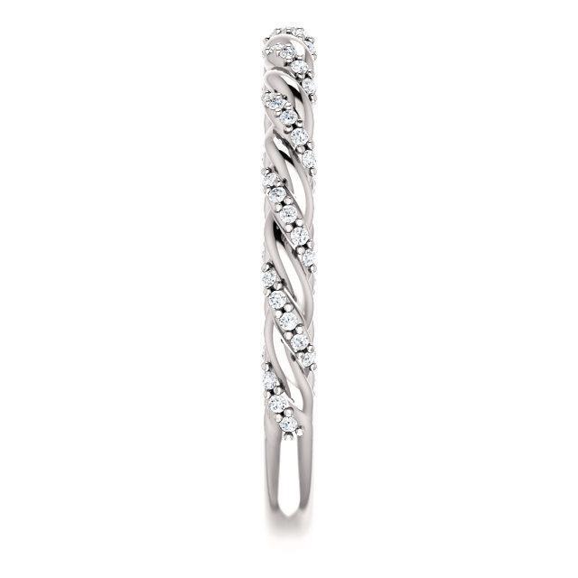 Twisted Wedding Band with 0.30 TCW Round Cut Moissanite