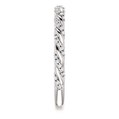 Twisted Wedding Band with 0.30 TCW Round Cut Moissanite