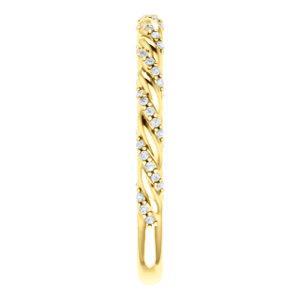 Twisted Wedding Band with 0.30 TCW Round Cut Moissanite