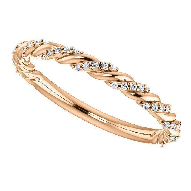 Twisted Wedding Band with 0.30 TCW Round Cut Moissanite