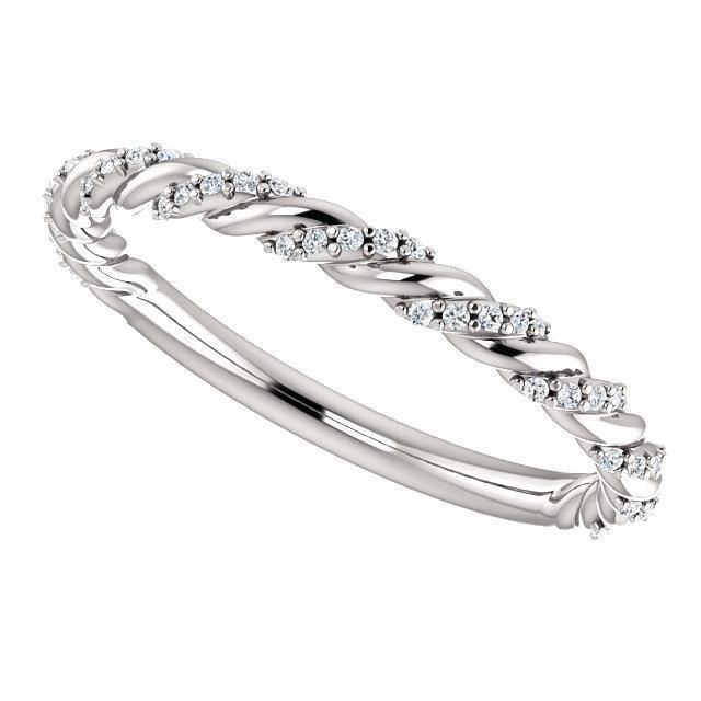 Twisted Wedding Band with 0.30 TCW Round Cut Moissanite
